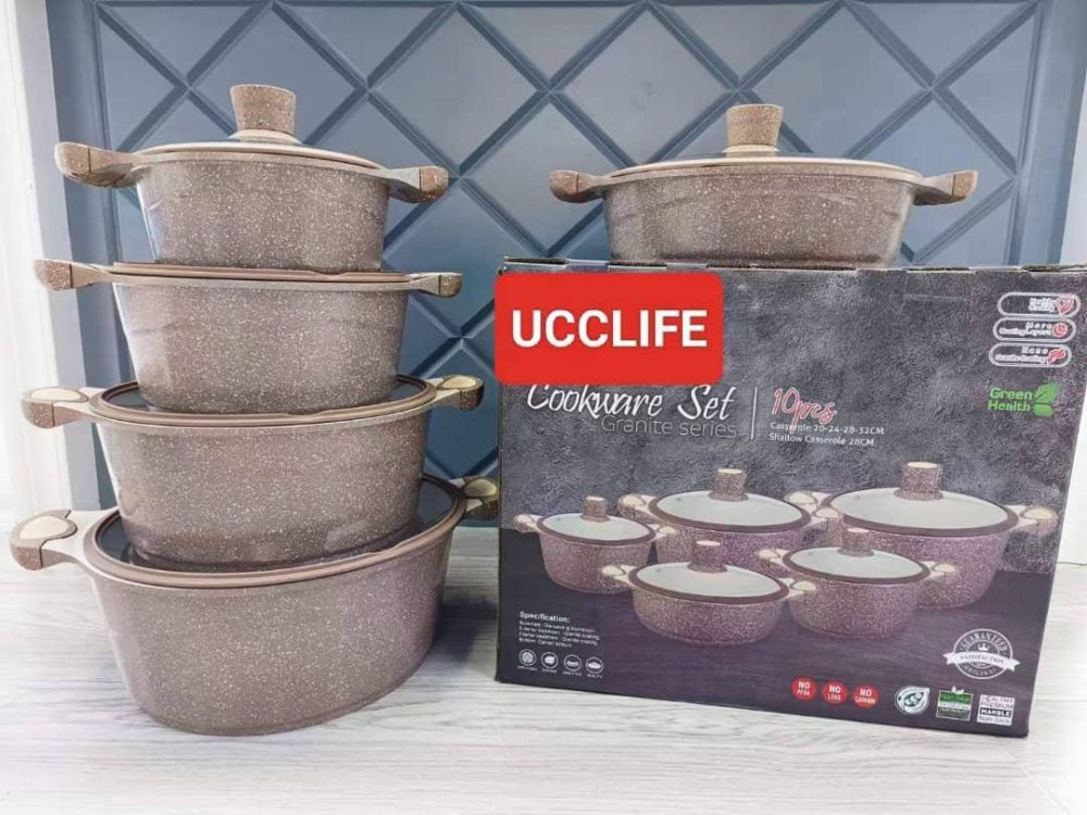 UCCLIFE Granite Series 10-Piece Cookware Set